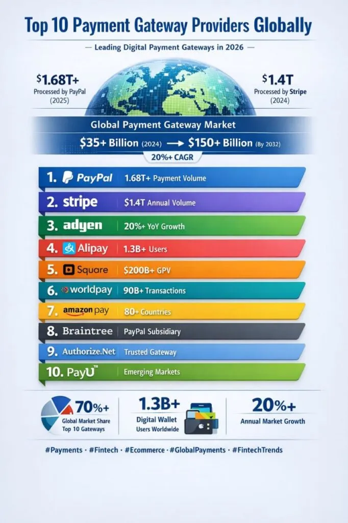 Топ-10 мировых поставщиков платежных шлюзов в 2026 году: Лидеры рынка и их преимущества