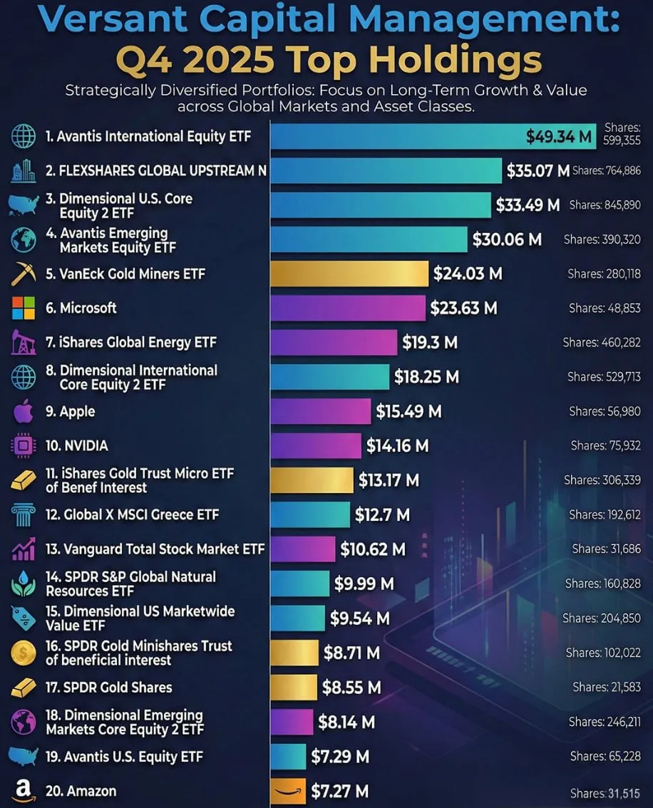 Портфель Versant Capital на 4 квартал 2025 года