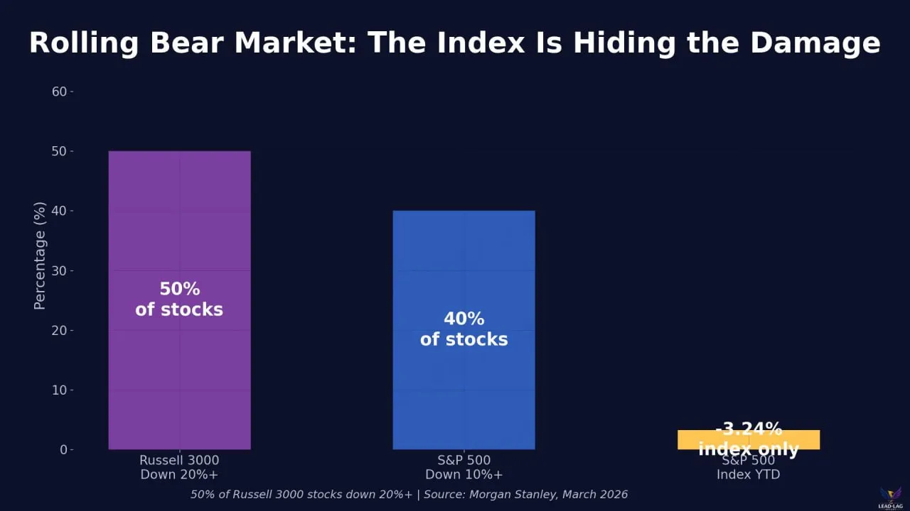 50% акций из индекса Russell 3000 уже упали более чем на 20%